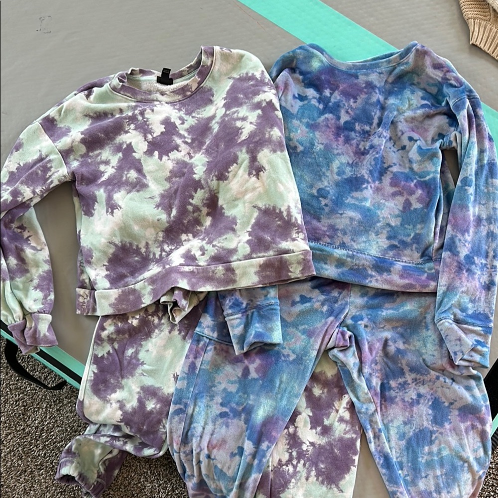 SO Kids Matching Sets - Purple and Blue Tie-Dye